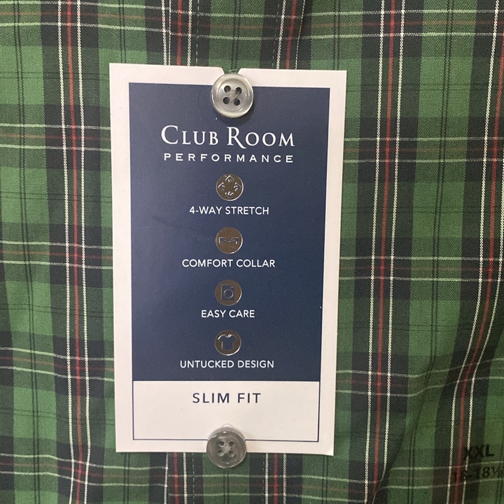 Men’s Club Room Performance Slim Fit Button Down Shirt NWT Size XXL - Picture 3 of 9